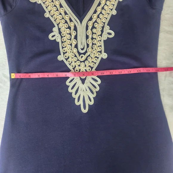 Lilly Pulitzer Fitted Dress  embroidered‎ Navy Blue Size small - Picture 6 of 8